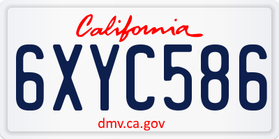 CA license plate 6XYC586