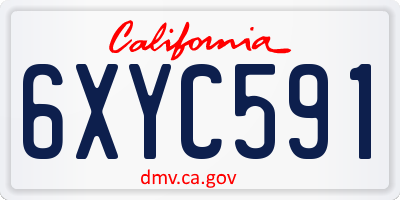 CA license plate 6XYC591
