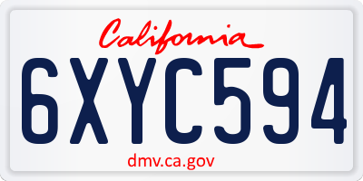 CA license plate 6XYC594