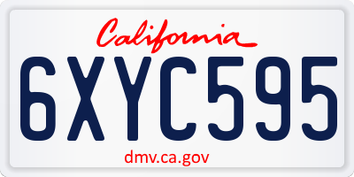 CA license plate 6XYC595