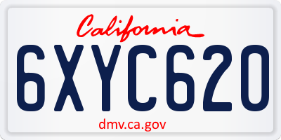 CA license plate 6XYC620