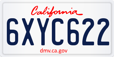 CA license plate 6XYC622
