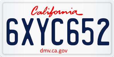 CA license plate 6XYC652