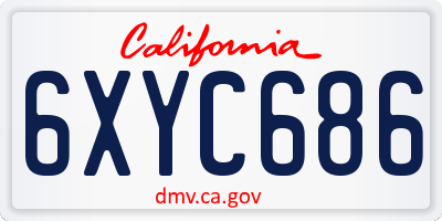 CA license plate 6XYC686