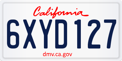 CA license plate 6XYD127