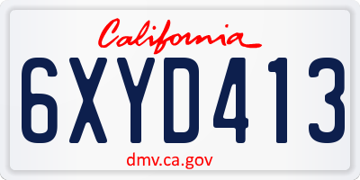 CA license plate 6XYD413