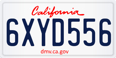CA license plate 6XYD556