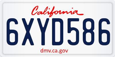 CA license plate 6XYD586