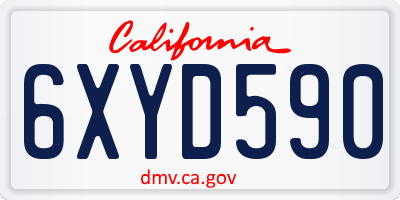 CA license plate 6XYD590