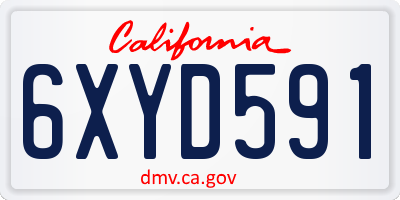 CA license plate 6XYD591