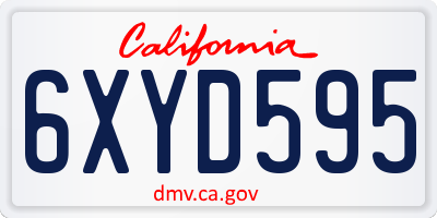 CA license plate 6XYD595