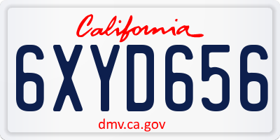 CA license plate 6XYD656