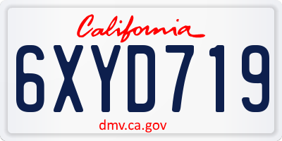 CA license plate 6XYD719