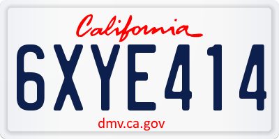 CA license plate 6XYE414