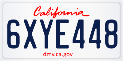 CA license plate 6XYE448