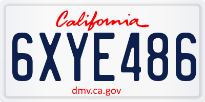 CA license plate 6XYE486