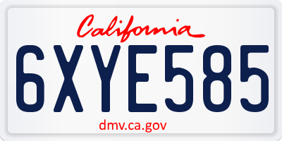 CA license plate 6XYE585