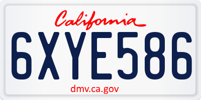 CA license plate 6XYE586
