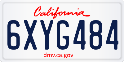 CA license plate 6XYG484