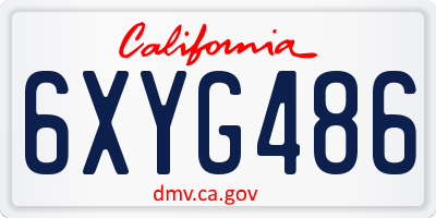 CA license plate 6XYG486