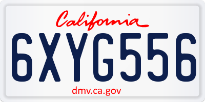 CA license plate 6XYG556