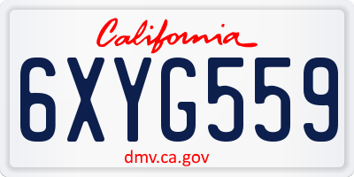 CA license plate 6XYG559