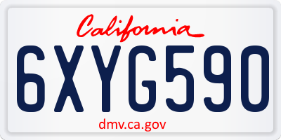 CA license plate 6XYG590