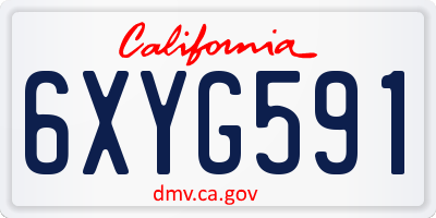 CA license plate 6XYG591