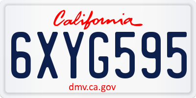 CA license plate 6XYG595