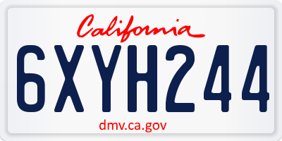 CA license plate 6XYH244