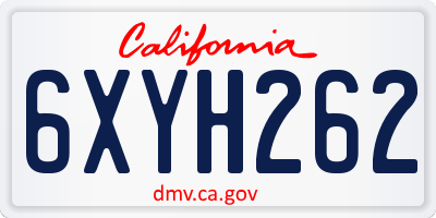 CA license plate 6XYH262