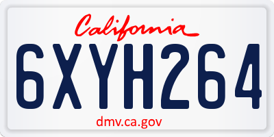 CA license plate 6XYH264