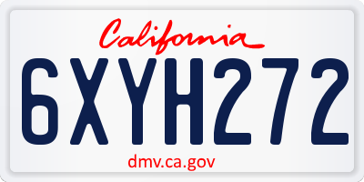 CA license plate 6XYH272