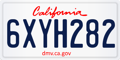 CA license plate 6XYH282