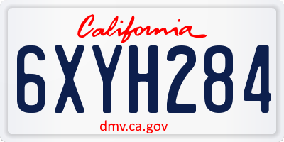 CA license plate 6XYH284