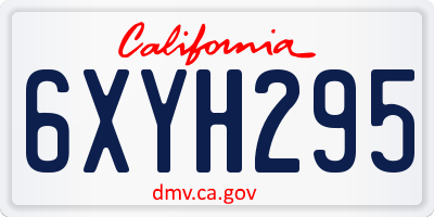 CA license plate 6XYH295