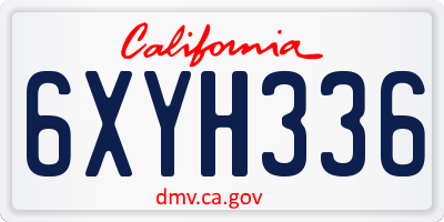 CA license plate 6XYH336