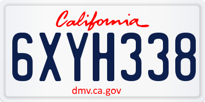 CA license plate 6XYH338