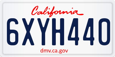 CA license plate 6XYH440