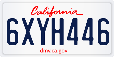 CA license plate 6XYH446