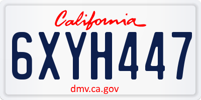 CA license plate 6XYH447