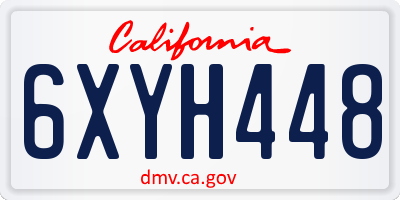 CA license plate 6XYH448