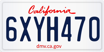 CA license plate 6XYH470