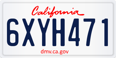 CA license plate 6XYH471