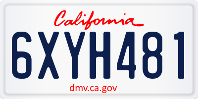 CA license plate 6XYH481