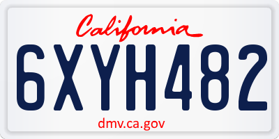 CA license plate 6XYH482