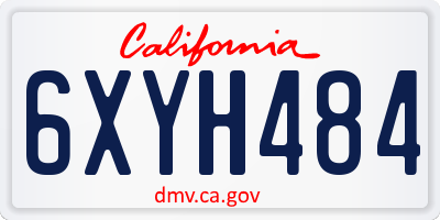 CA license plate 6XYH484