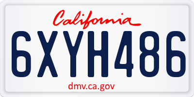 CA license plate 6XYH486