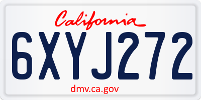 CA license plate 6XYJ272