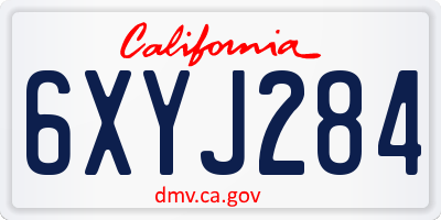 CA license plate 6XYJ284